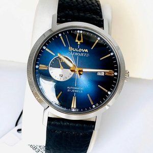 NEW! Bulova Leather Men's Automatic AeroJet Watch